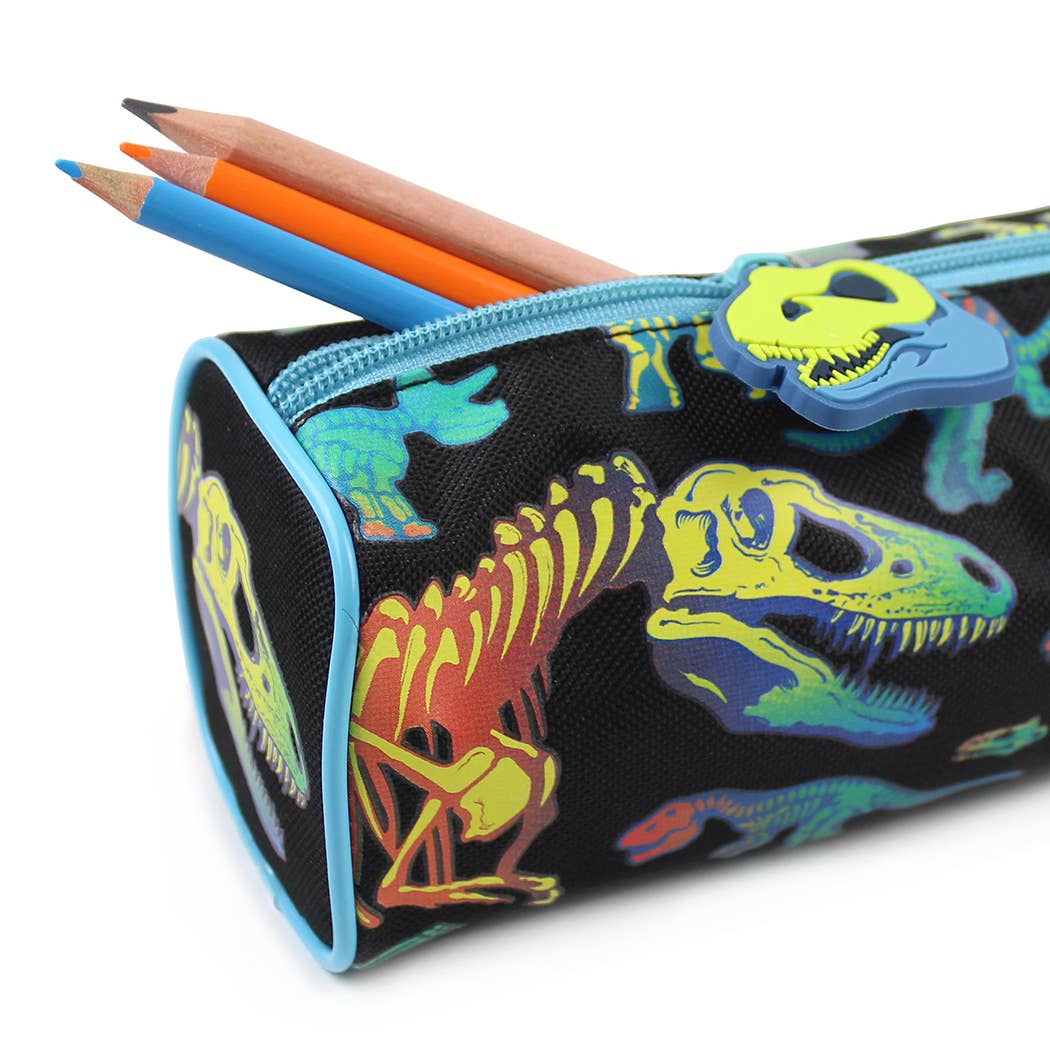 Dinosaurs Pencil Case in Black & Neon