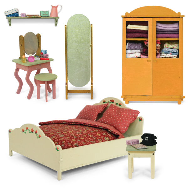 Dollhouse Furniture Kit - Bedroom (Scale 1:12)