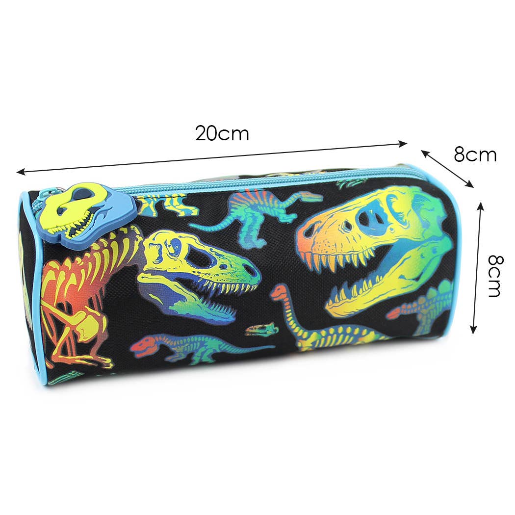 Dinosaurs Pencil Case in Black & Neon