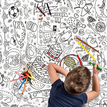 Colour-in Giant Poster / Tablecloth - Teatime