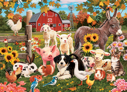 Family Farm (Family) 350 Piece Cobble Hill Puzzle + Poster