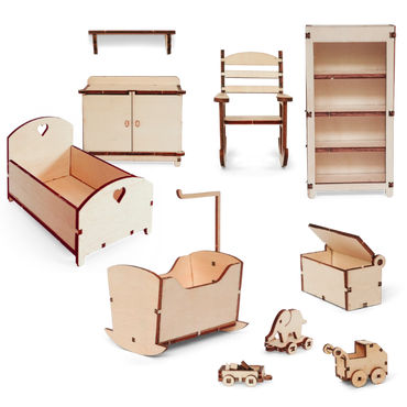 Dollhouse Furniture Kit - Nursery (Scale 1:12)