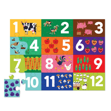 24pc Barnyard 123 Floor Jigsaw Puzzle in a Case