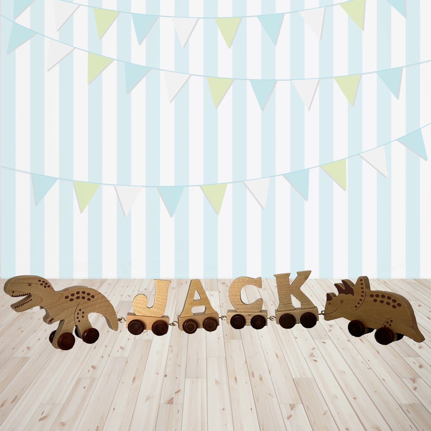 Personalised Natural Wooden Name Train