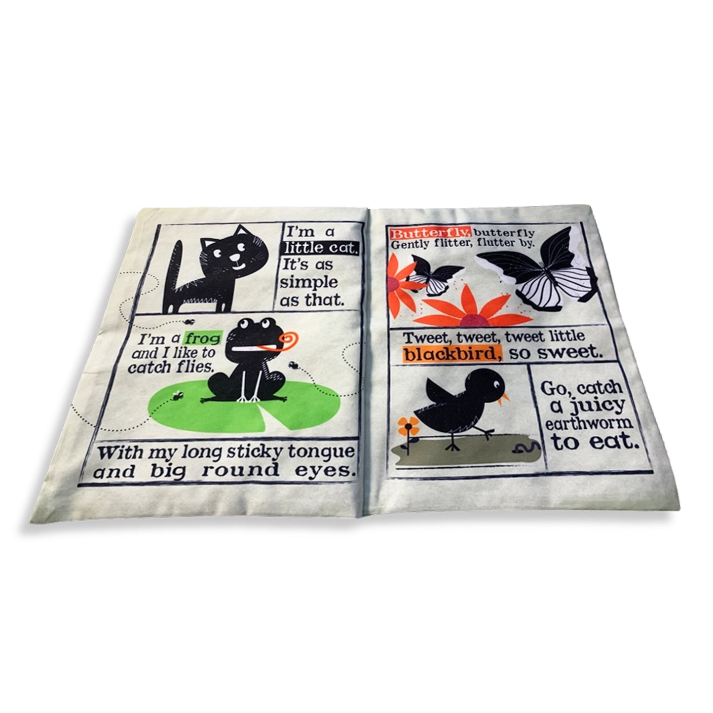 Nursery Times Crinkly Newspaper - Simply Creatures - Jo & Nic's Crinkly Cloth Books - The Forgotten Toy Shop