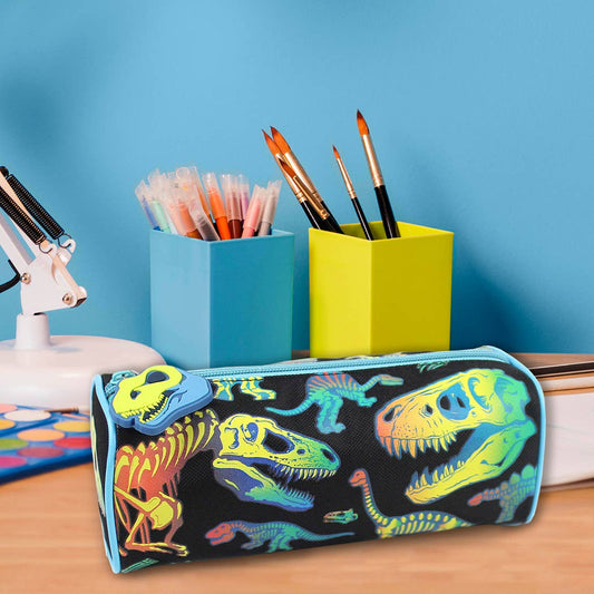 Dinosaurs Pencil Case in Black & Neon