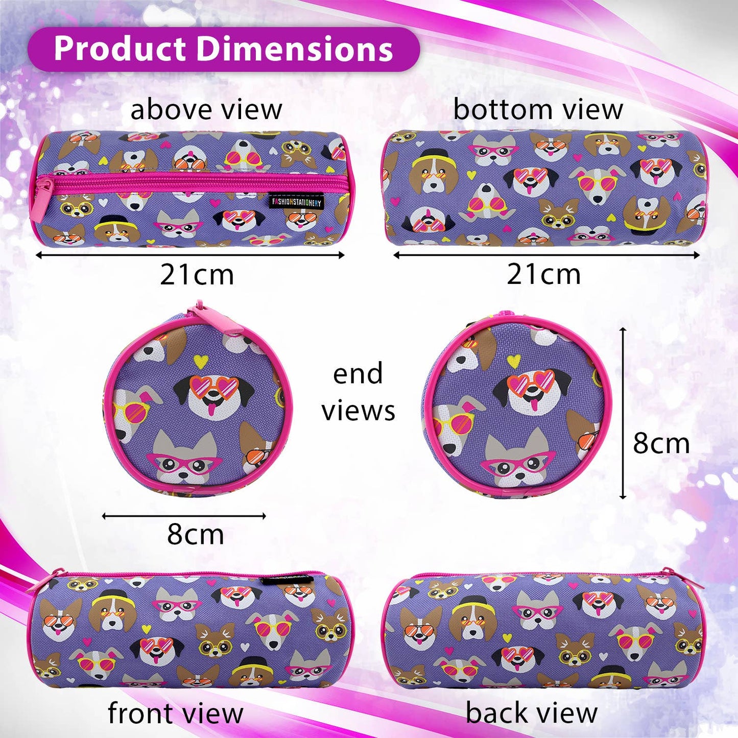 Cute Dogs Purple Pencil Case