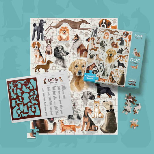 Crocodile Creek 200-Piece Dog Puzzle Kids Animal Learning