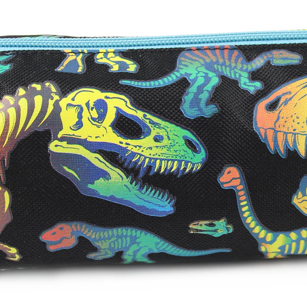 Dinosaurs Pencil Case in Black & Neon