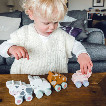 Cow Wooden First Push Toy