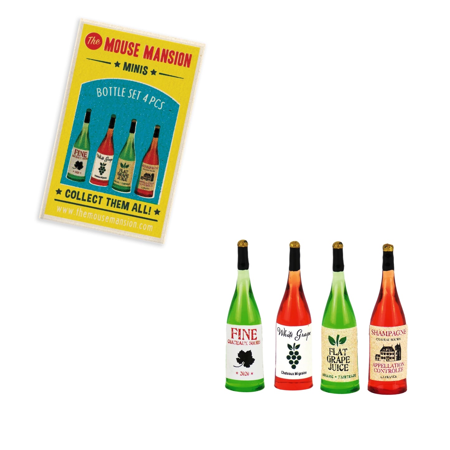 Dollhouse Miniatures - Bottle Set (Scale 1:12)