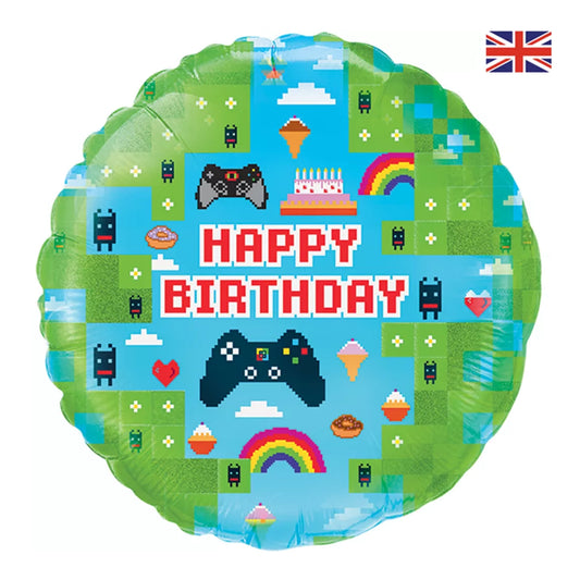 18" Round Foil Balloon - Blox Game Birthday