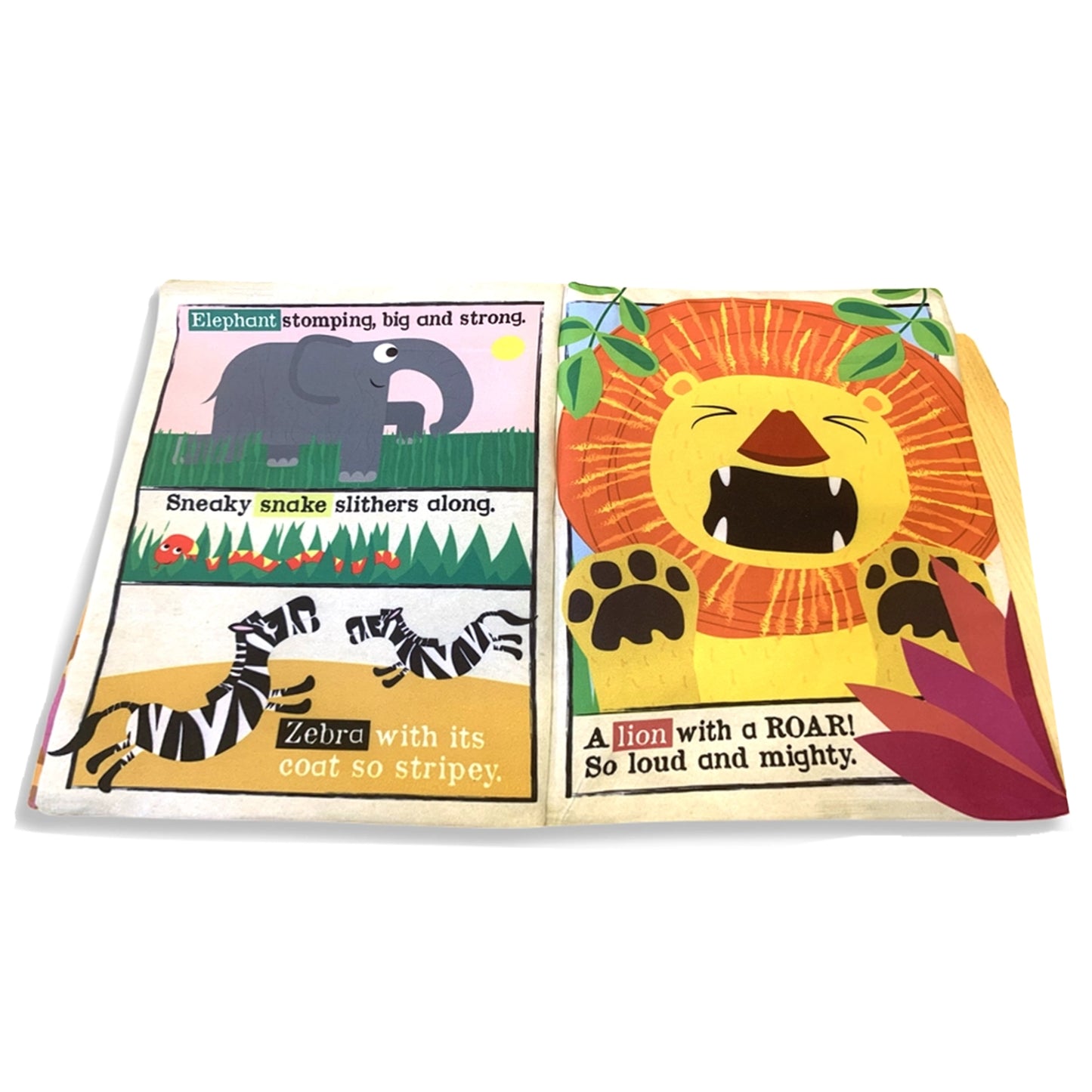 Nursery Times Crinkly Newspaper - Safari Animals - Jo & Nic's Crinkly Cloth Books - The Forgotten Toy Shop