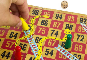 Wooden Snakes & Ladders Game