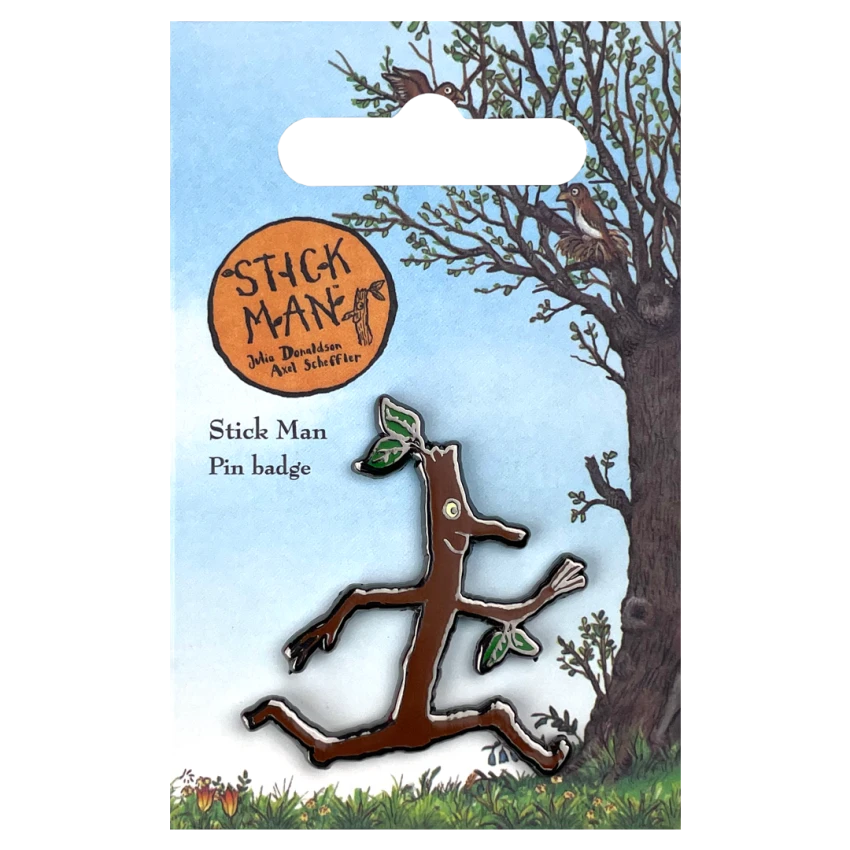 Stick Man Character Pin Badge