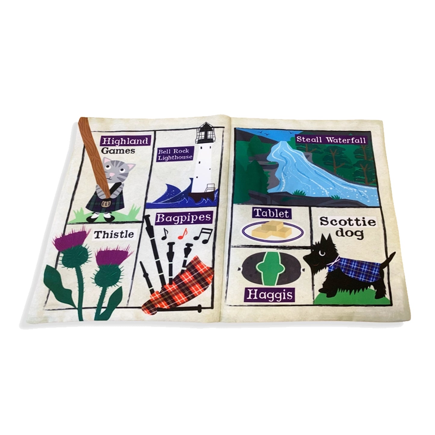 Nursery Times Crinkly Newspaper - Welcome to Scotland - Jo & Nic's Crinkly Cloth Books - The Forgotten Toy Shop