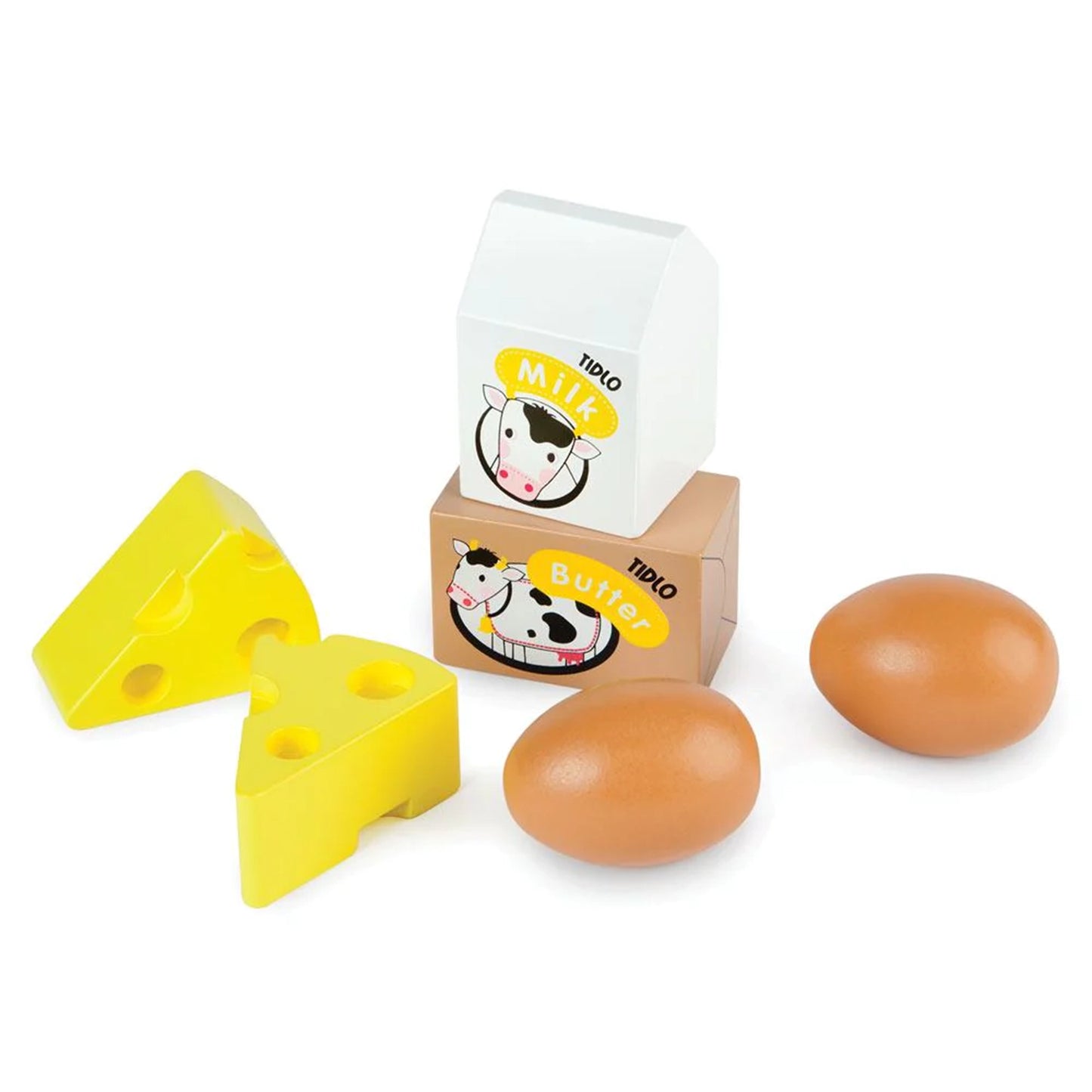 Wooden Food Crate - Eggs and Dairy