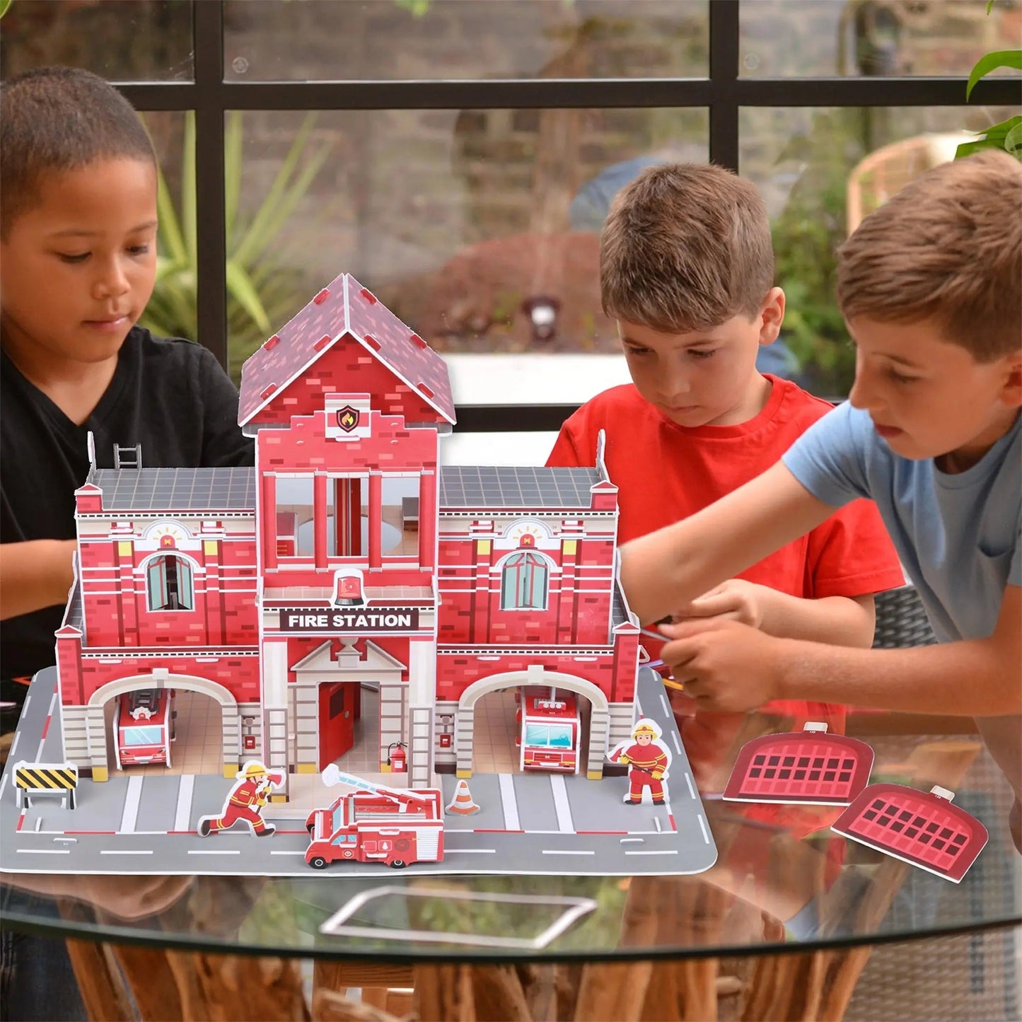 3D Construction Craft - Fire Station - Fiesta Crafts - The Forgotten Toy Shop