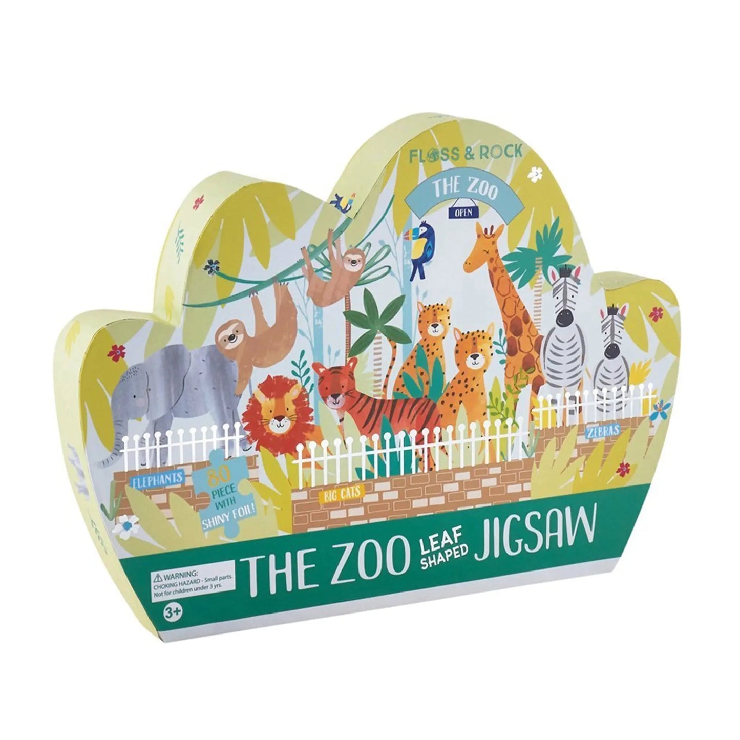 80 Piece Leaf shaped Jigsaw - Jungle - Floss & Rock - The Forgotten Toy Shop