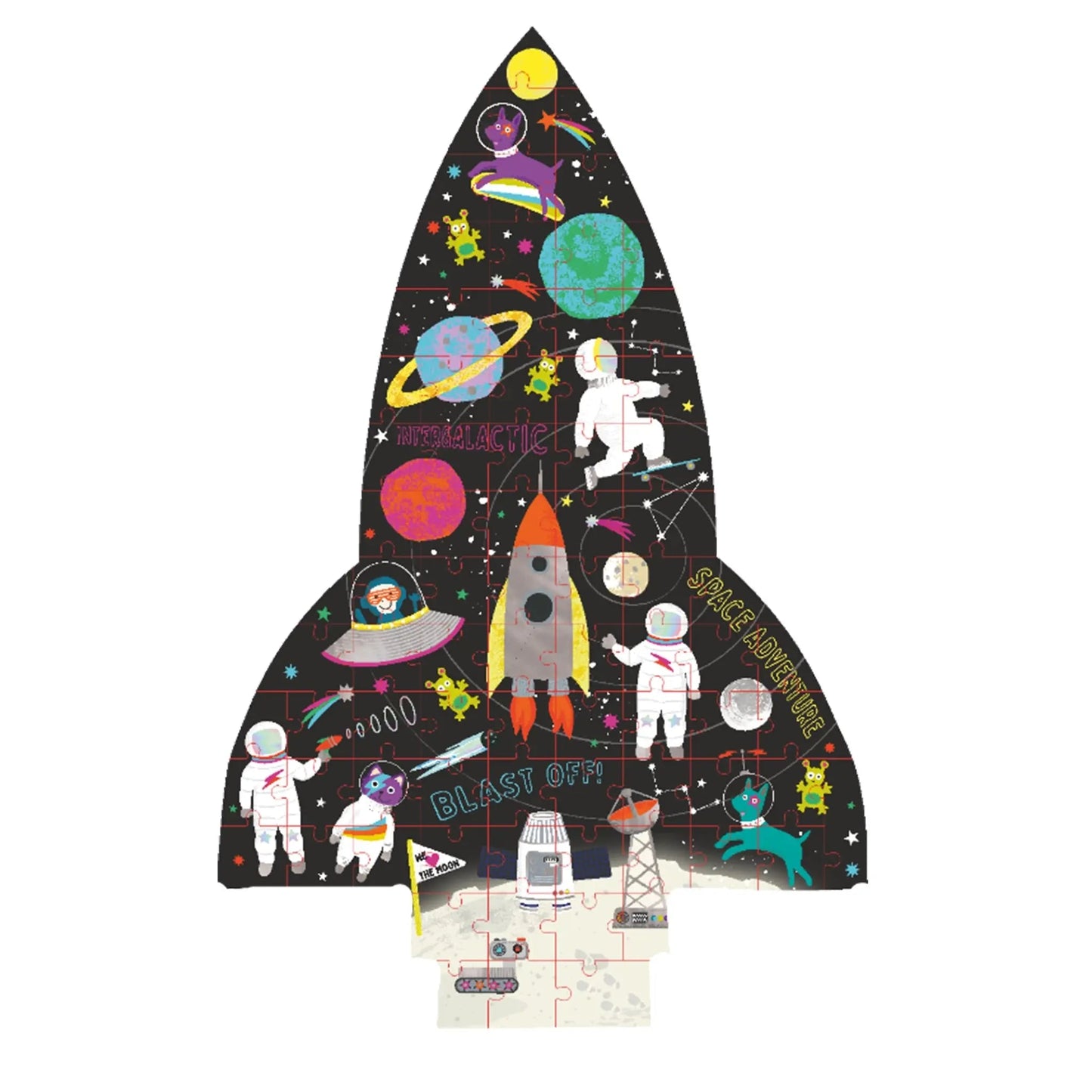 80 Piece Shaped Jigsaw - Space - Floss & Rock - The Forgotten Toy Shop