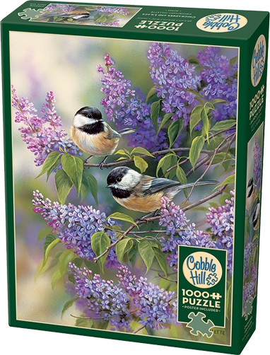 Chickadees and Lilacs 1000 Piece Cobble Hill Puzzle + Poster