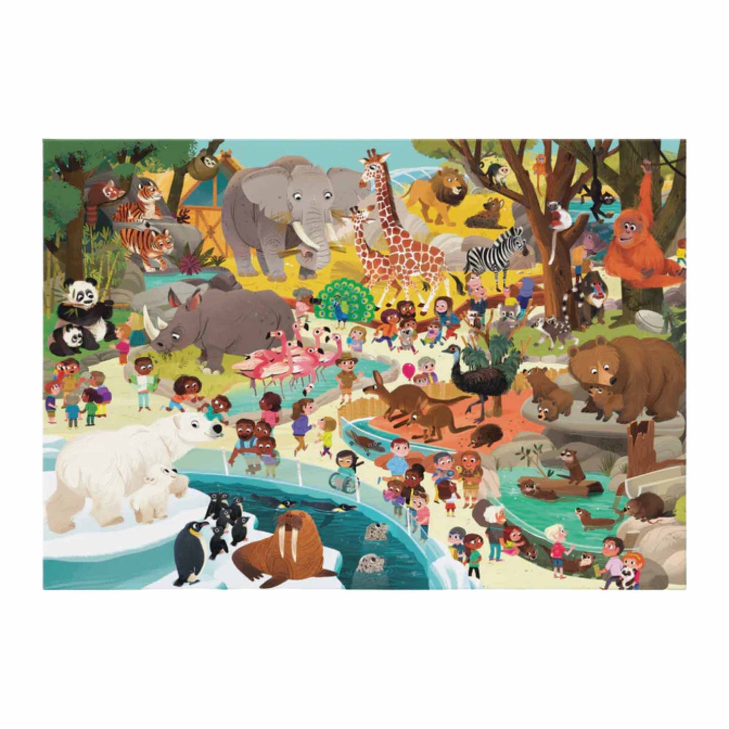 Crocodile Creek Day at the Zoo 60 Piece Floor FSC Puzzle