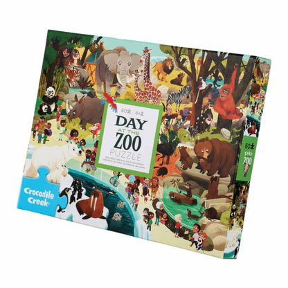 Crocodile Creek Day at the Zoo 60 Piece Floor FSC Puzzle