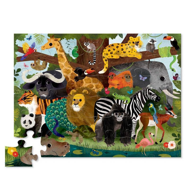 Crocodile Creek Jungle 36 Piece Jigsaw Floor Puzzle FSC