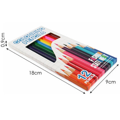 Colouring Pencils Set Kids Adults School Arts & Craft 12pk