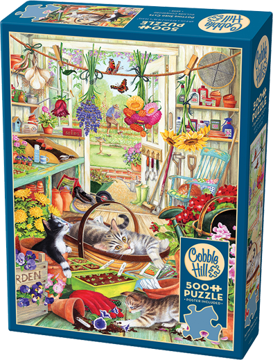 Potting Shed Cats 500 Piece Cobble Hill Puzzle + Poster