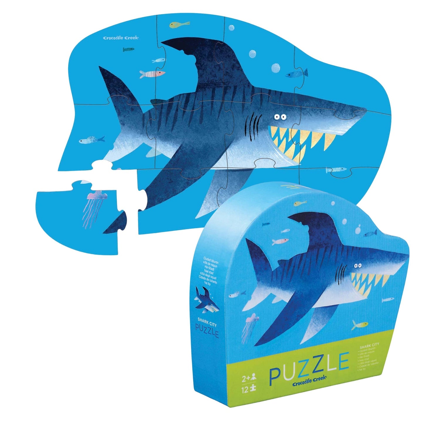 Crocodile Creek 12 piece Mini FSC Kids Puzzle Shark City