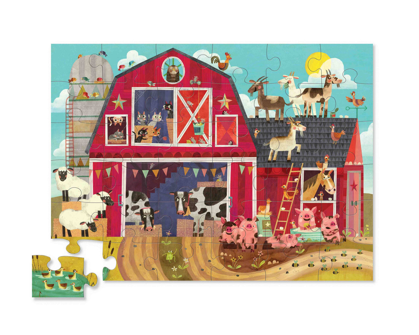 Crocodile Creek Barnyard 36 Piece Jigsaw Floor Puzzle FSC