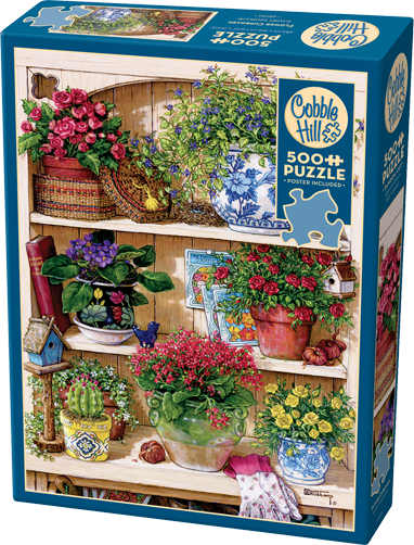 Flower Cupboard 500 Piece Cobble Hill Puzzle + Poster