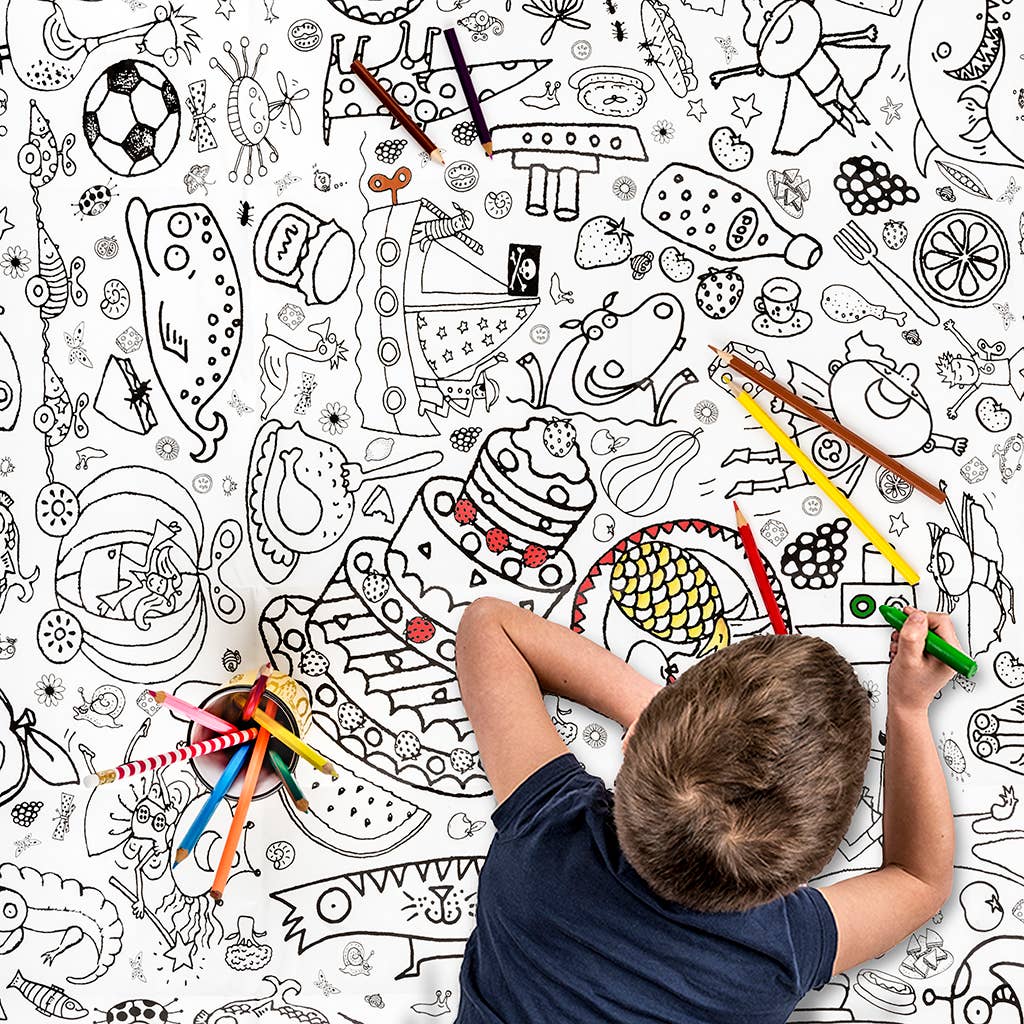 Colour-in Giant Poster / Tablecloth - Teatime