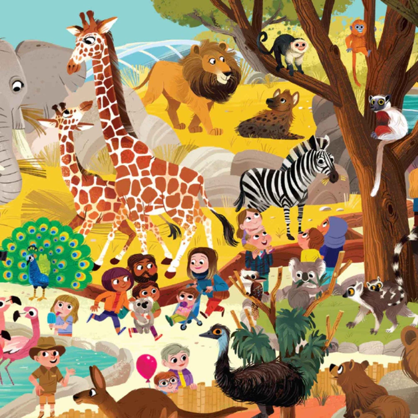 Crocodile Creek Day at the Zoo 60 Piece Floor FSC Puzzle