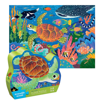 Crocodile Creek Sea Turtle 36 Piece Jigsaw Floor Puzzle FSC