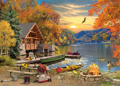 Lakeside Retreat 1000 Piece Cobble Hill Puzzle + Poster
