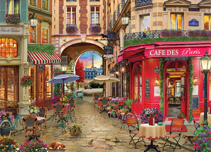 Cafe des Paris 500 Piece Cobble Hill Puzzle + Poster