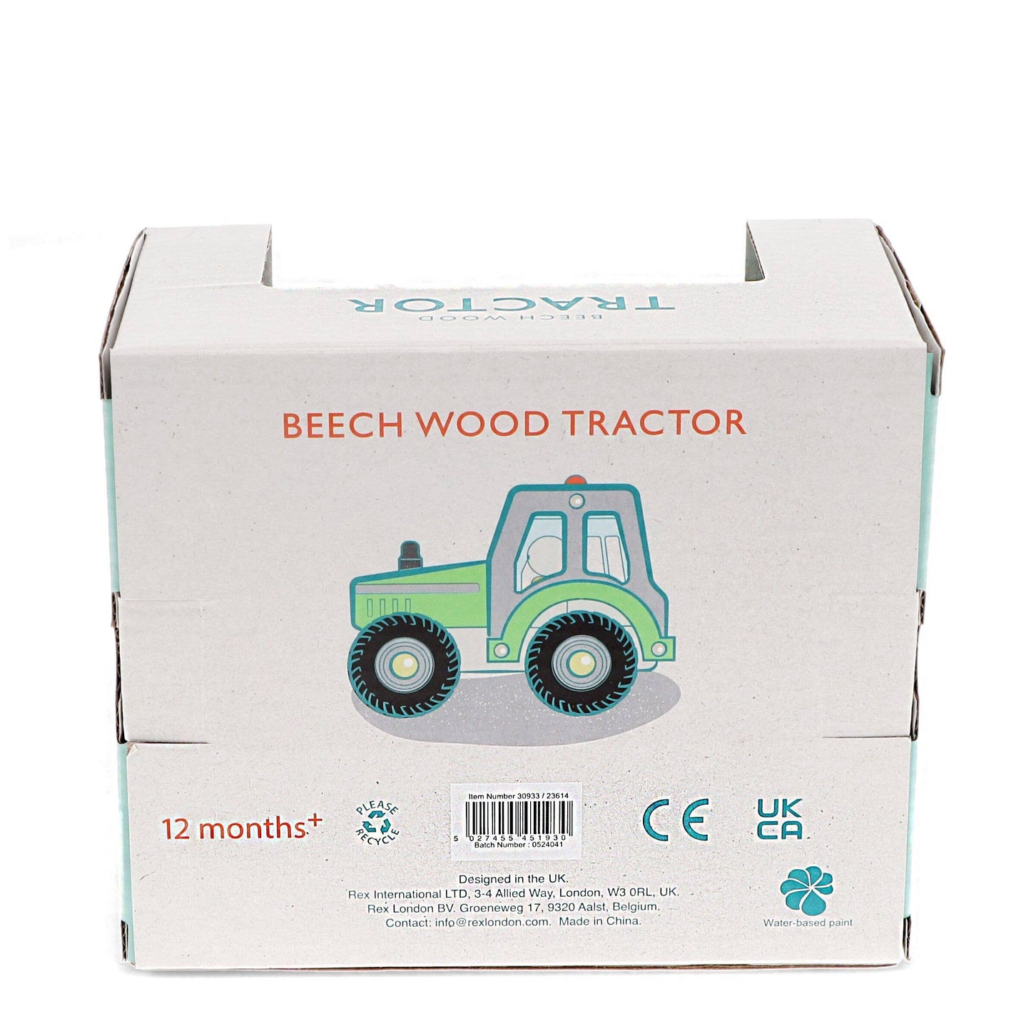Wooden Push Along Vehicle Toy - Tractor (Green)