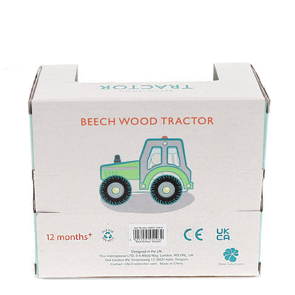 Wooden Push Along Vehicle Toy - Tractor (Green)