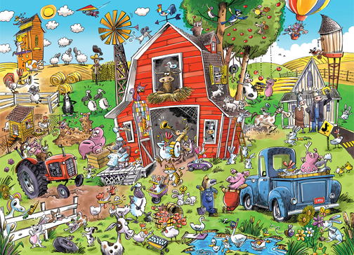 Farmyard Folly (Family) 350pc Cobble Hill Puzzle + Poster