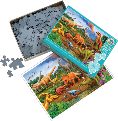 Dinos (Family) 350 Piece Cobble Hill Puzzle + Poster