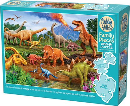 Dinos (Family) 350 Piece Cobble Hill Puzzle + Poster