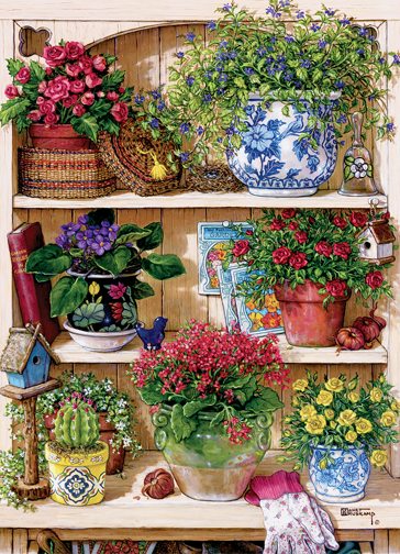 Flower Cupboard 500 Piece Cobble Hill Puzzle + Poster