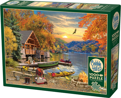 Lakeside Retreat 1000 Piece Cobble Hill Puzzle + Poster