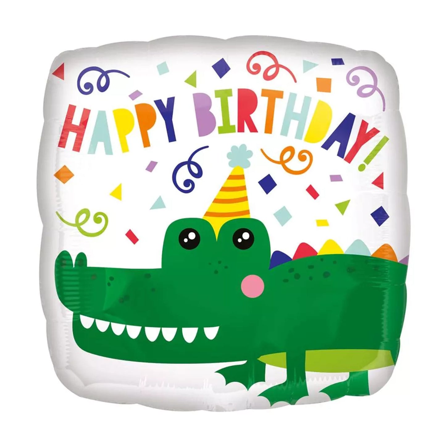 17" Square Foil Balloon - Crocodile Happy Birthday