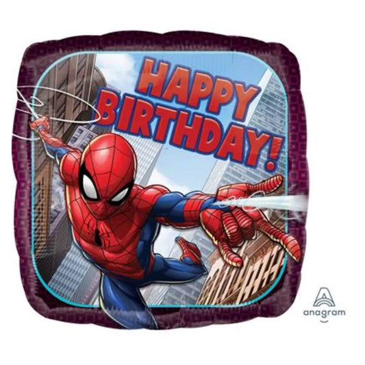 17" Square Foil Balloon - Spider-Man Happy Birthday