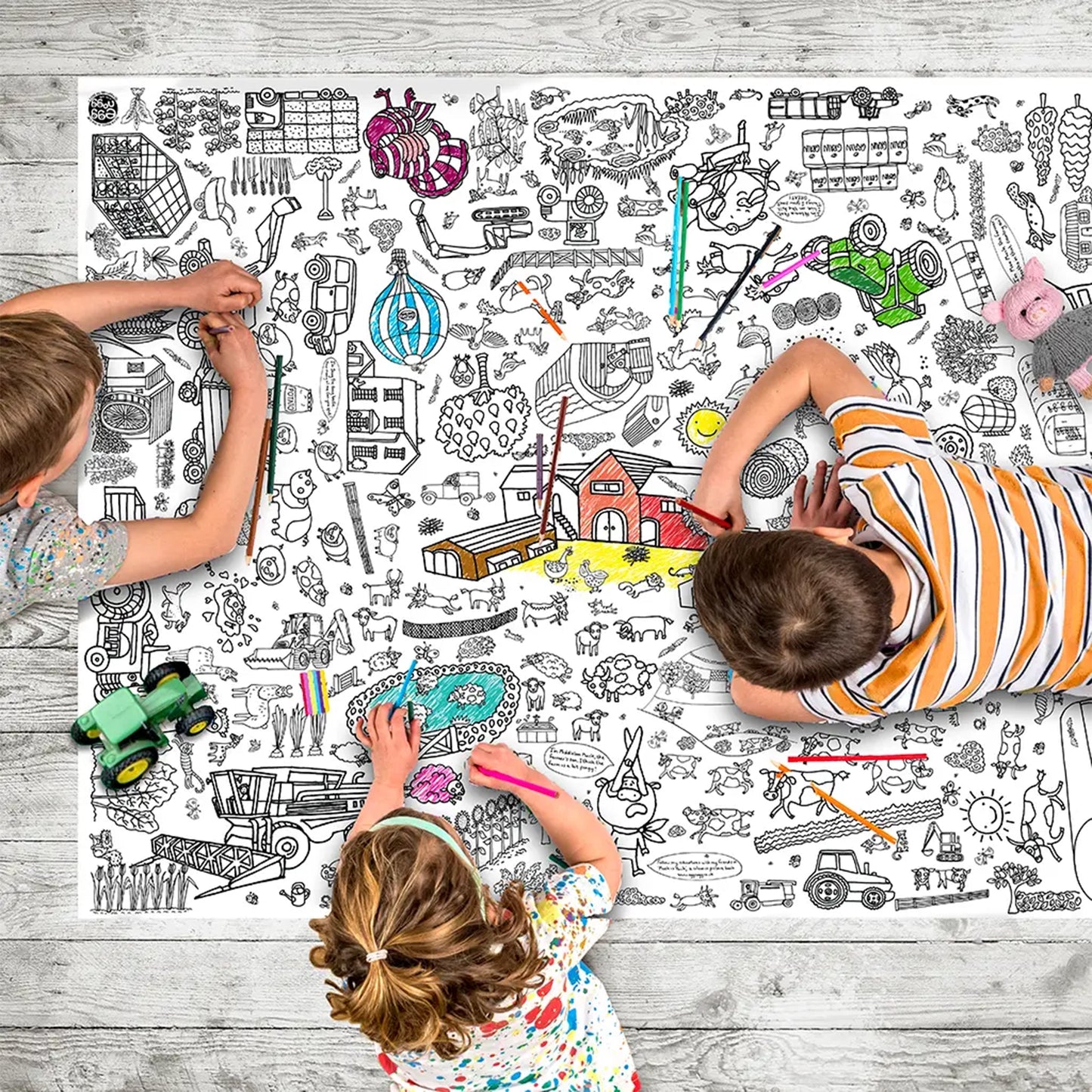 Colour-in Giant Poster / Tablecloth - Farm