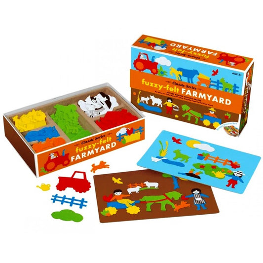 The Classic Series Fuzzy-Felt Bumper Drawer Box - Farm Animals