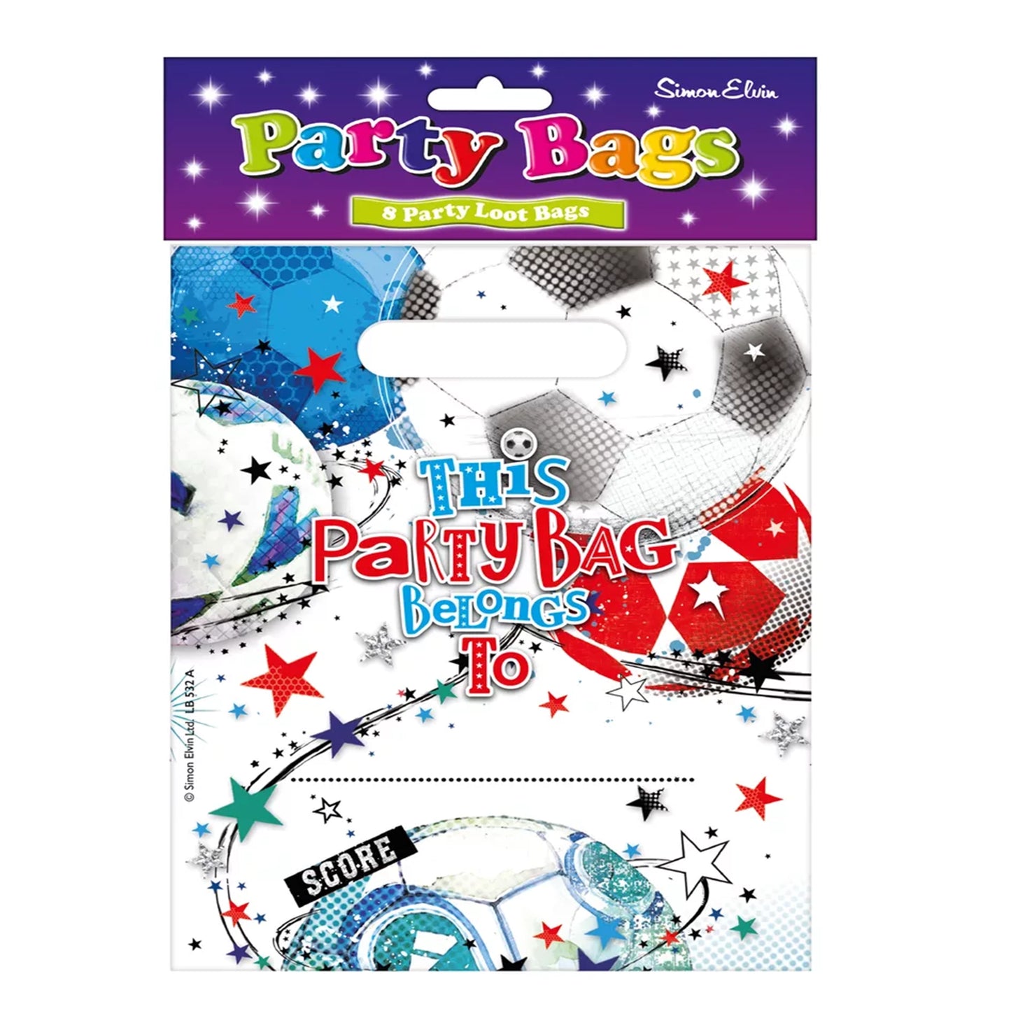Pack of 8 Party Loot Bag - Football